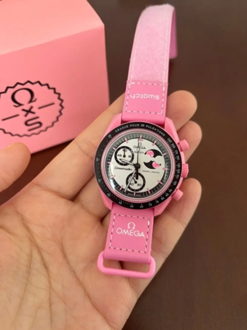 🍀 OMEGA🍀  pink battery watch